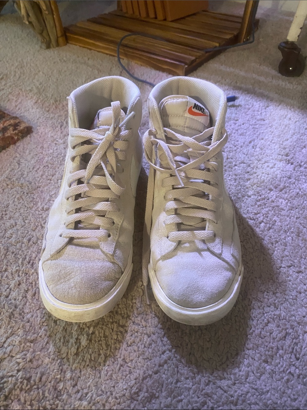 Nike Womens High-Top Sneakers in Off-White/Cream